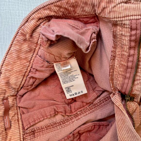 Pilcro Corduroy High Rise Cropped Wide Leg Pants Dusty Rose Orange Women’s 24 - Picture 8 of 15